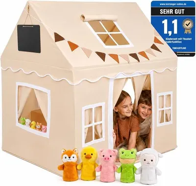 Imagen del producto de Tienda infantil para interiores | Cabaña de juegos para niños | Casita de juegos para interiores | Casita infantil