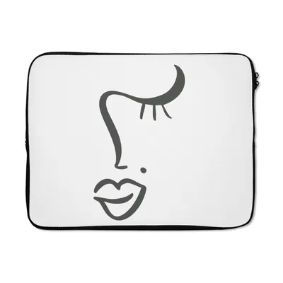 Produktbild von MuchoWow® Laptop Hülle 15 Zoll Frau - Gesicht - Minimalismus Laptoptasche - Laptoptasche - Sleeve - Rundum-Schutz