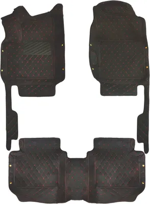 Imagen del producto de Alfombrillas para coche de cuero sintético PU, color y rojo, para vehículos de 5 a 7 plazas, modelos desde 2014 hasta la actualidad. Alfombrillas impermeables personalizadas para automóvil