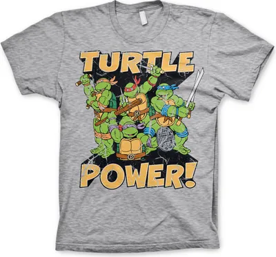 Produktbild von TMNT - Turtle Power! T-Shirt - Small - Heather-Grey