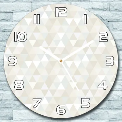 Produktbild von Wanduhr aus Glas Rund fi 30 Dreieck gold grau Quarz Deko Schlafzimmer Büro
