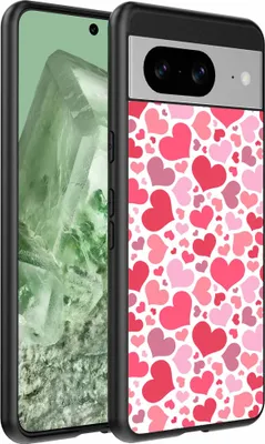 Produktbild von Geeignet für Google Pixel 8 Telefon Fall mit Herzen drucken - Herzen Design TPU Backcover Fall - Kinder Fall mit Herzen Design - Smartphonics