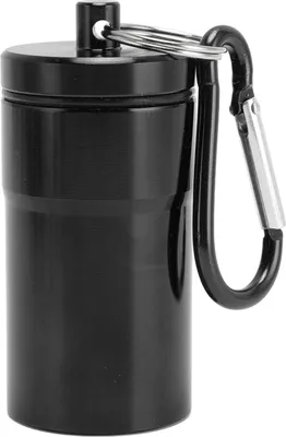 Produktbild von Kleine Storage Tube Aluminiumlegierung regenfest versiegelt Schlüsselanhänger Container für Outdoor-Camping Reisen schwarz