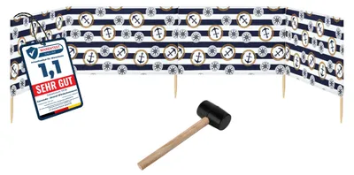 Produktbild von Garronda Strand Windschutz Sichtschutz 5m lang plus Gummihammer GAEX001 (Anker-65, 5 m)