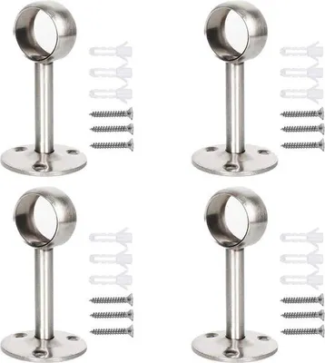 Produktbild von Famanu Flanschhalter Set 4 Stück - Rund, Edelstahl, für Wand- und Deckenmontage