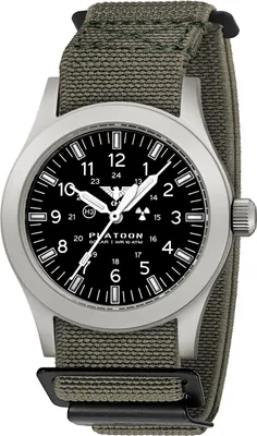 KHS PLASSF.DFSGO Herrenuhr Platoon Solar Flex-Textilband Stahl/Grau 1