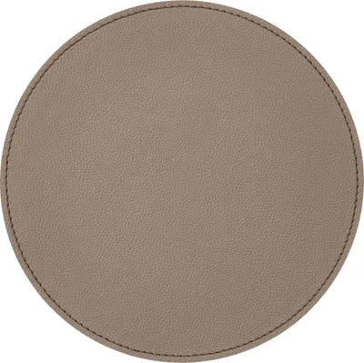 Produktbild von Mauspad Rund Echtes Leder Taupe Grau cm 23x23 - Mousepad Handwerkliche Nähte - Hergestellt in Italien