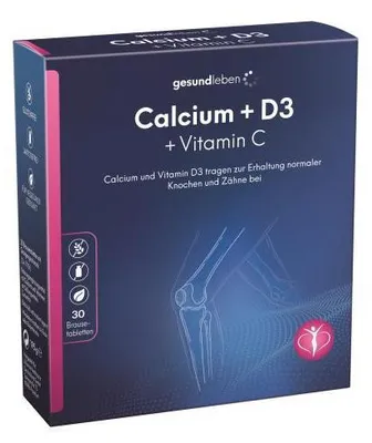 Produktbild von Gesund Leben Calcium 800 mg+D3+Vitamin C Br.-Tabl. 3X10 St
