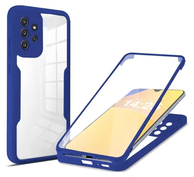 Produktbild von 360 Grad Rundum Schutz Handyhülle für Samsung Galaxy A23 5G Full Cover Vollschutz Case Farbe: Blau