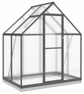 Image de vidaXL Serre avec cadre de fondation anthracite 169x114x202 cm Alu