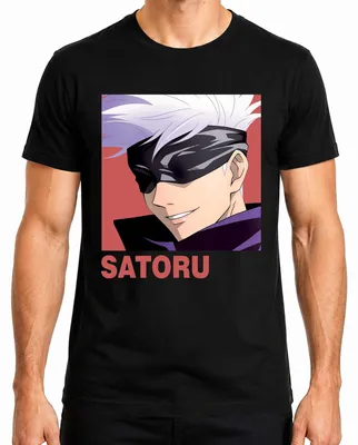 Zdjęcie produktu dla Męska koszulka Satoru Gojo Jujutsu Kaisen Blindfold Anime Aesthetics Fan Gift, Czarny, L