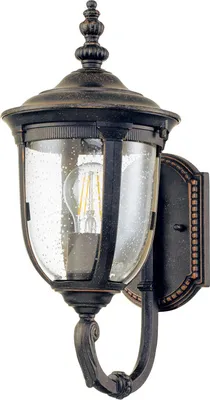 Immagine prodotto di Applique da esterno in vetro alluminio altezza 41,5 cm IP44 in bronzo anticato rustico