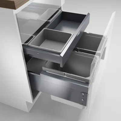 Immagine prodotto di NABER Cox® Base 360 K/600-2 con contenitore per rifiuti Base-Board / grigio chiaro / 2x 15,5 L