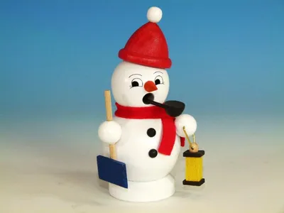 Produktbild von Räuchermann Schneemann mit Schneeschippe Höhe=10,5cm NEU