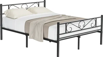Produktbild von VASAGLE Bettgestell 140 x 190 cm, mit Kopfteil, Metallbett, Bettrahmen