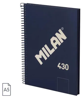 Produktbild von Notizbuch A5, 80 Seiten, blanko, mit Spiralbindung, blau
