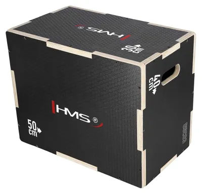 Produktbild von HMS Fitness DSC03, Einzelne plyometrische Box, Holz, Schwarz, 300 kg, 50 cm, 40 cm
