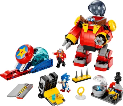 Produktbild von LEGO 76993 Sonic the Hedgehog Sonic vs. Dr. Eggmans Death Egg Robot-Spielzeug für Kinder, Mit Sonics Beschleunigungskugel und Katapult sowie 6 Charakteren, Geschenk für Jungen und Mädchen