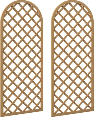 Image de Outsunny Lot de 2 treillis en bois pour le jardin - panneau arc pour plantes grimpantes - dim. un panneau : 60L x 150H cm
