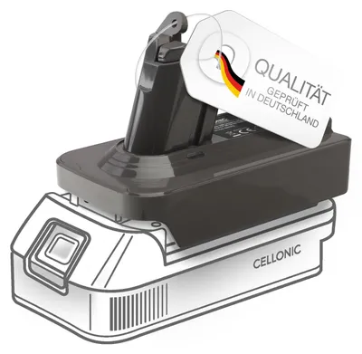 Produktbild von CELLONIC Akku-Adapter kompatibel mit Makita 18V Batterie auf Dyson V6 – MT18V6 Konverter für Dyson Staubsauger
