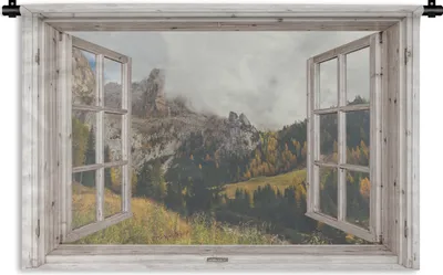 Produktbild von MuchoWow® Wandteppich Wandbehang Aussicht - Wald - Herbst 60x40 cm Tapisserie Dekoration Wandtuch - Wanddekorationen