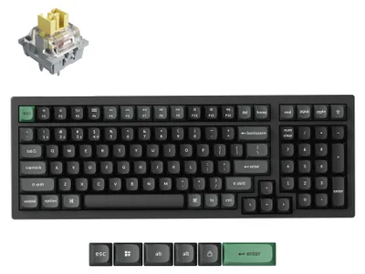 Immagine prodotto di Tastiera meccanica wireless Keychron K4 Ultra 96%, 8K, RGB, con tasti sostituibili, compatibile con Mac e Windows - Layout QWERTY US - Modello Apex Banana