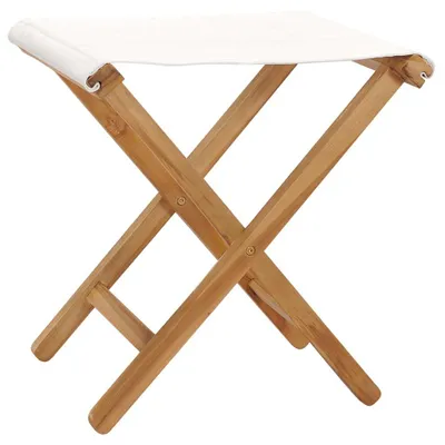 Immagine prodotto di vidaXL Sedie pieghevoli 2 pz. Legno massiccio di teak e tessuto bianco crema