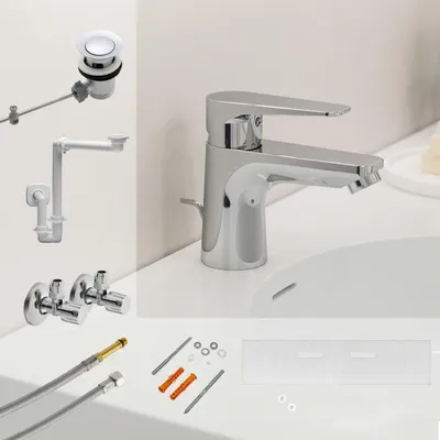 Zdjęcie produktu dla Zestaw montażowy i armatura Kronenbach Radia 3.0, model S, do umywalki z szafką podumywalkową