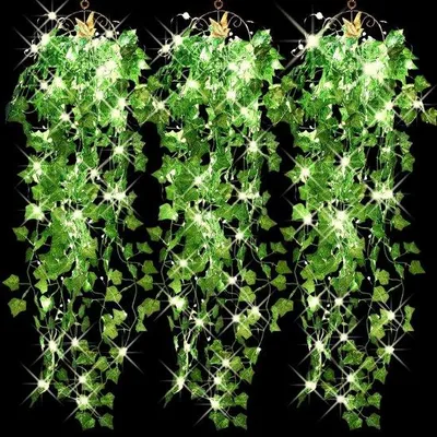 Immagine prodotto di Edera artificiale con illuminazione a LED per giardino e decorazione - 1,1 m