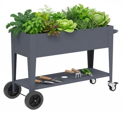 Produktbild von Westmann Mobila Plus Metall Hochbeet auf Rollen Anthrazit