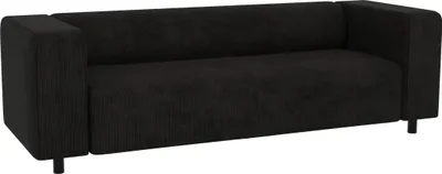 Produktbild von S-STYLE MÖBEL - Malin - Modernes Sofa 3 sitzer aus Schwarz Cord-Stoff mit bequemem Sitz