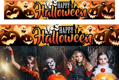 Obrázek produktu pro Halloween Party Banner Strašidelná dekorace Čarodějnice Duchové Dýně Pavouk Kostlivec, Barva: Vícebarevná