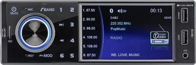 Produktbild von Caliber DAB+ Autoradio mit Bluetooth - USB, SD und AUX - 1 DIN - Zusätzlicher USB - Kameraanschluss (RMD402DAB-BT)