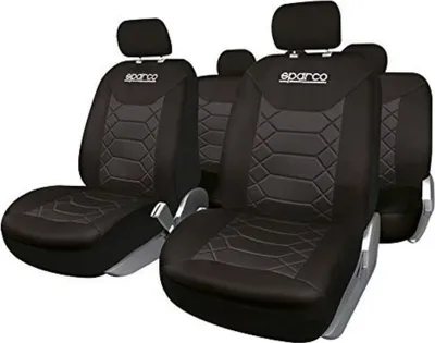 Obrázek produktu pro SPARCO BK Sada potahů na sedadla – přední a zadní, univerzální, PVC/polyester, černá