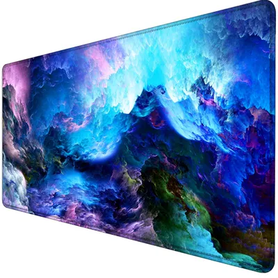 Productafbeelding van XXL Gaming-muismat: Extra groot muismat met afgewerkte randen - Waterdicht en antislip - Verbetert precisie en snelheid - Geschikt voor PC en MacBook (Sterrenhemel, 400 x 900 mm)