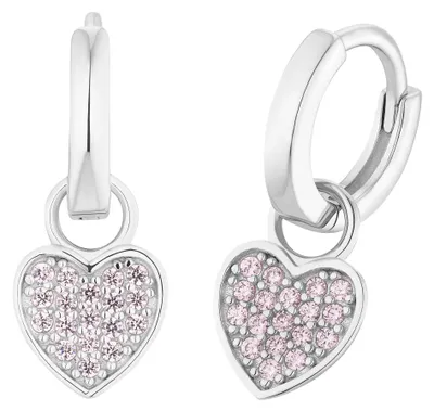 Produktbild von Mädchen Creolen mit Herzanhängern aus Sterlingsilber von s.Oliver