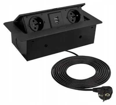Produktbild von DesignLight KOMBI BOX Steckdose 2xUSB 2xAC Schwarz