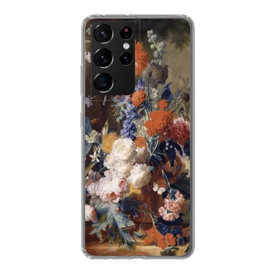 Produktbild von MuchoWow® Handyhülle Schutzhülle Hülle für Samsung Galaxy S21 Ultra Stilleben mit Blumen - Malerei - Alte Meister Silikon Softcase Handy Hülle - Mobiltelefon
