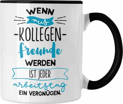 Produktbild von Trendation - Bester Kollege Tasse Geschenk Arbeitskollege Abschied Abschiedsgeschenk Männer (Schwarz)
