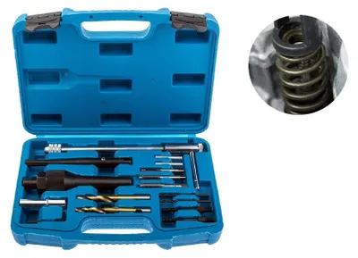 Obrázek produktu pro Sada nástrojů na demontáž žhavicích svíček, konstrukce z vysoce pevné oceli, vrtáky o průměru 8 mm a 10 mm, vhodná pro různé typy vozidel, kompletní sada příslušenství, efektivní demontáž žhavicích svíček