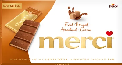 Obrázek produktu pro merci čokoládová tyčinka jemný nugát, 112g