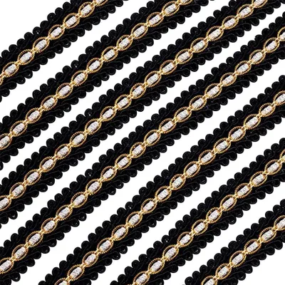 Produktbild von Schwarzer Zopfbesatz aus Polyester, 18 mm breit und 12 m lang