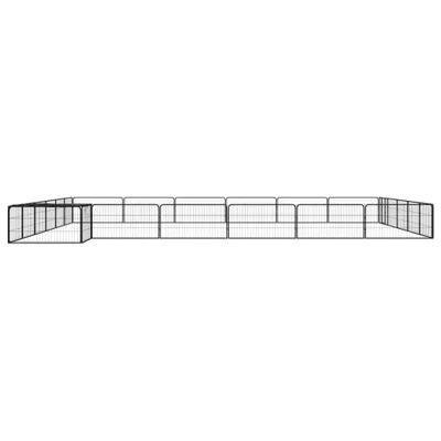 Produktbild von vidaXL 24-tlg. Hundelaufstall Schwarz 100x50cm Stahl Pulverbeschichtet