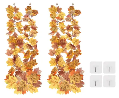 Image de 2 guirlandes de feuilles d'automne artificielles pour la décoration