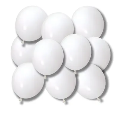Zdjęcie produktu dla Białe matowe balony – 10 sztuk (27 cm), lateksowe i do helu, dekoracje na ślub, chrzest, komunię, urodziny, baby shower, imprezy tematyczne