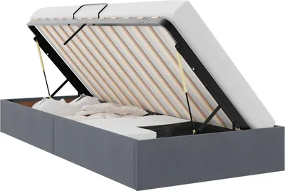 Obrázok produktu pre vidaXL Ottománový rám postele s úložným priestorom, tmavošedý, 90 x 190 cm, zamat
