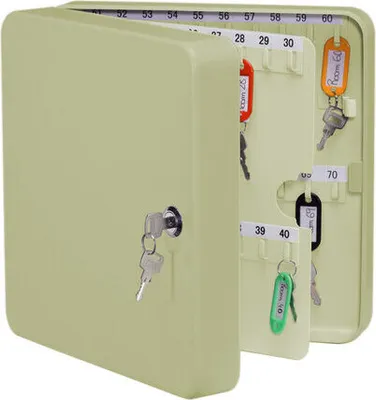 Produktbild von 1x Schlüsselkasten für  70 Schlüssel inkl. Anhänger beige