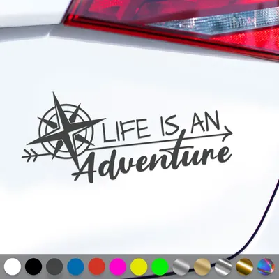 Produktbild von PantherPixel Abenteuer Aufkleber Life Adventure Reisen Bus Camping Sticker Auto Geschenkidee Farbe Dunkelgrau