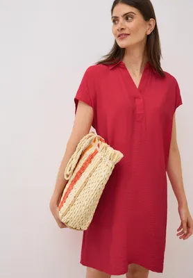 Produktbild von CECIL Midikleid 'Strukturkleid in Unifarbe', B144605, glazed apple red, Gr. M