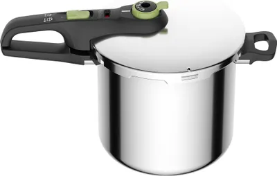 Produktbild von Tefal Secure Trendy Schnellkochtopf mit Korb 8 L; P25844, 8 l, Keramik, Gas, Halogen, Induktion, Versiegelte Platte, Edelstahl, 22 cm, Edelstahl, Schwarz